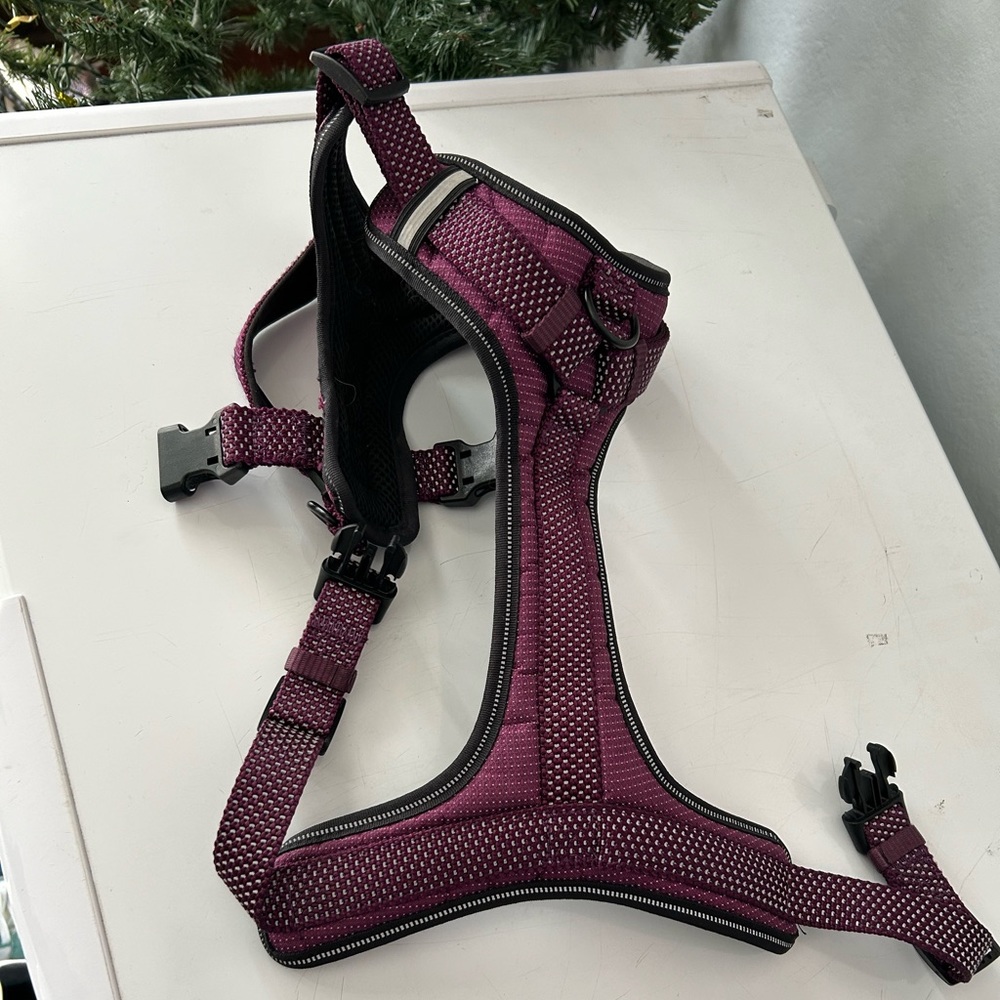Large purple dog harness